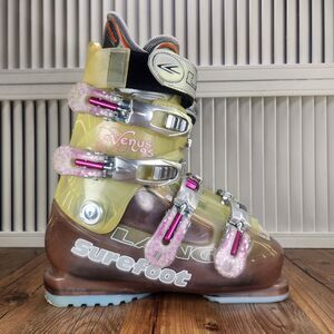 Lange Venus 95 Ski Boots Womens Mondo 23.5 Yellow Brown 279 mm All Mountain Snow
